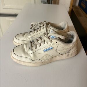 Reebok Off-White Sneakers with Blue Logo